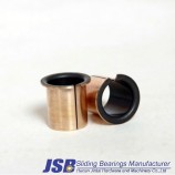 Metal/polymer composite plain bearings, with steel backing,Flanged bushes